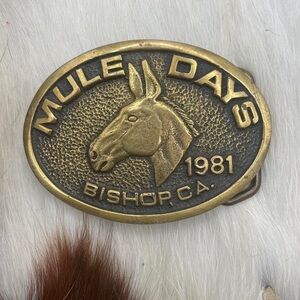 Vintage Mule Days Belt Buckle bishop, ca